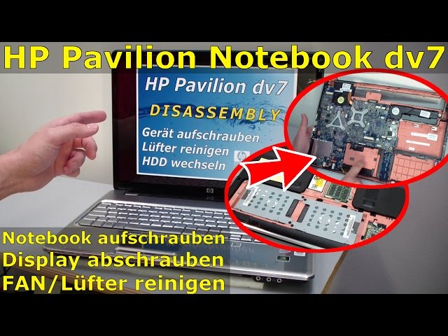 HP Pavilion dv7 Laptop öffnen - Hewlett-Packard Notebook Lüfter HDD SSD - Windows 10