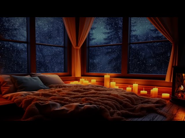 Soothing Rain & Crackling Fireplace - Cozy Forest Heaven | 3 Hours for Sleeping