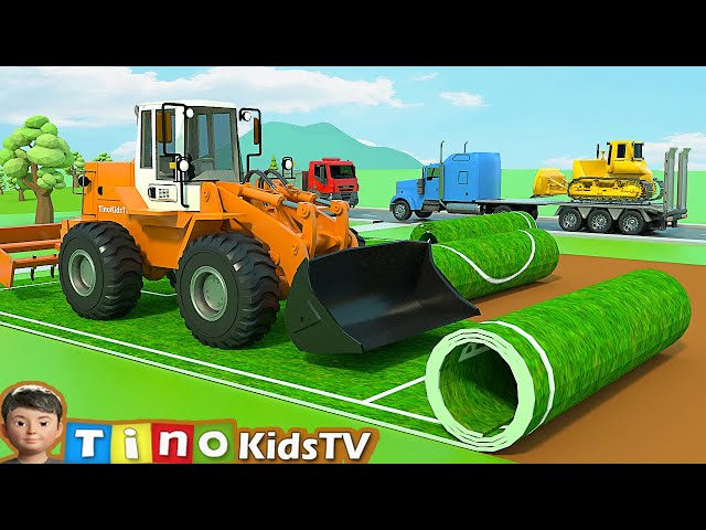Construction Machine Trucks for Kids | Sports Playground Construction for Children