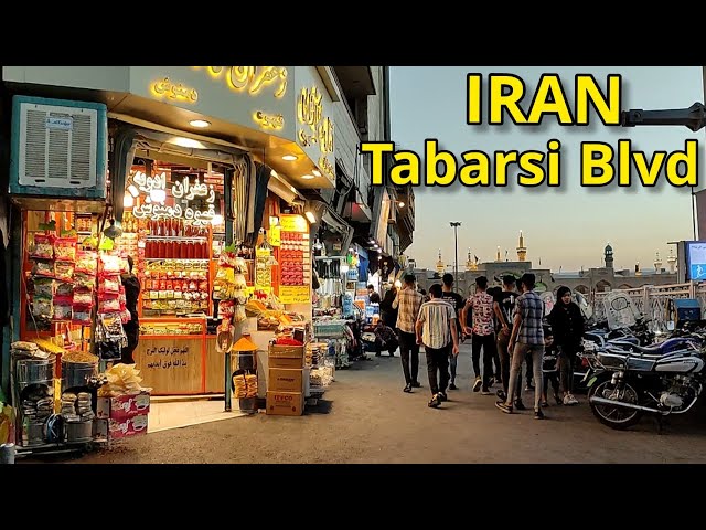IRAN 2022 - Walking on Tabarsi Blvd in Mashhad | Walking Street Mashhad