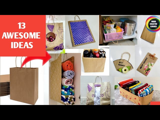 13 Useful ways to repurpose the brown Paper bags | paper bags reuse ideas for home
