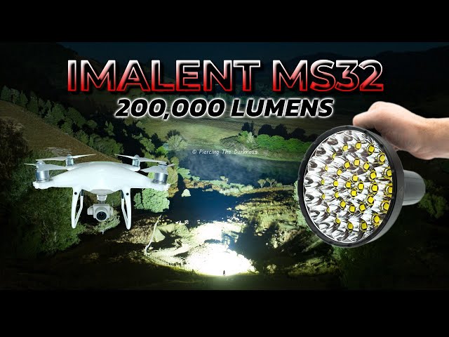Imalent MS32 - World's Brightest Flashlight 2024 - 200,000 Lumens - Drone Aerial Photos