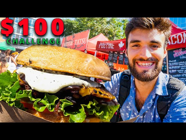 $100 STREET FOOD CHALLENGE in NYC!