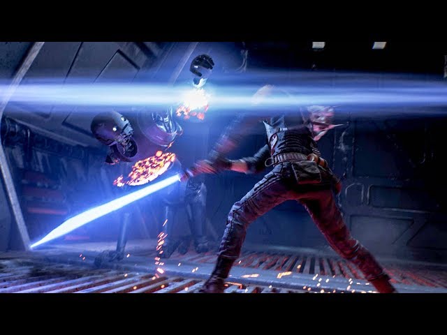 Star Wars Jedi Fallen Order - Security Droid Boss Fight (Jedi Grand Master / No-Damage)