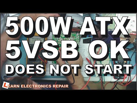 500W ATX PSU 5V Standby OK but does not turn on  - A more complex repair. LER #088.