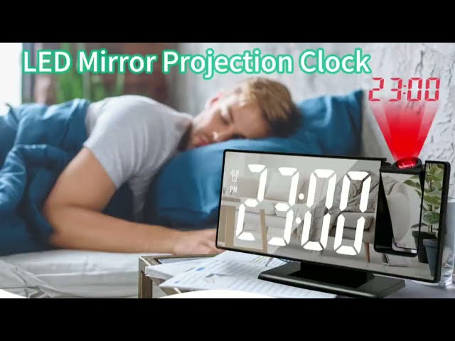 EK-3618 7.5inches Projection LED Mirror Alarm Clock with Brightness,Snooze