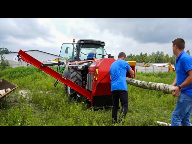 Incredible Fastest Tree Shredder Machines Working, Big Wood Cutting Firewood Processor Equipment