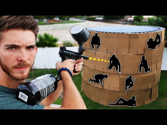 Shoot the Person Hiding in the 4 Story Trampoline Fort!! (EXTREME HIDE AND SEEK)