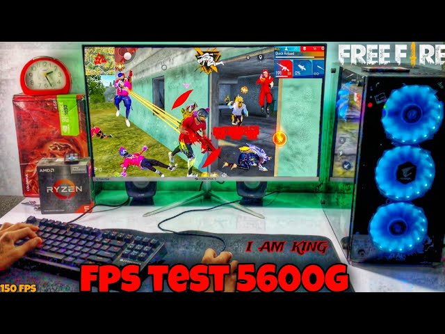 fps test 5600g 🤨 Vega graphics FPS 90 to 150 🥳 custom Free Fire  #handcam