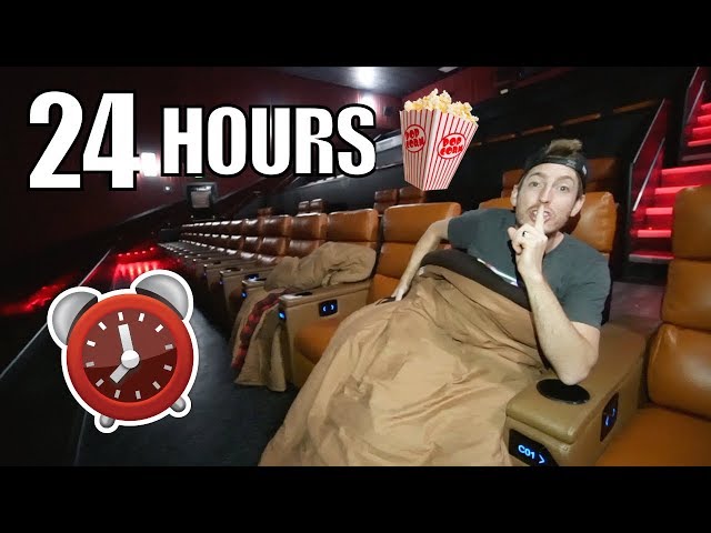 24 HOUR MOVIE THEATER OVERNIGHT FORT!