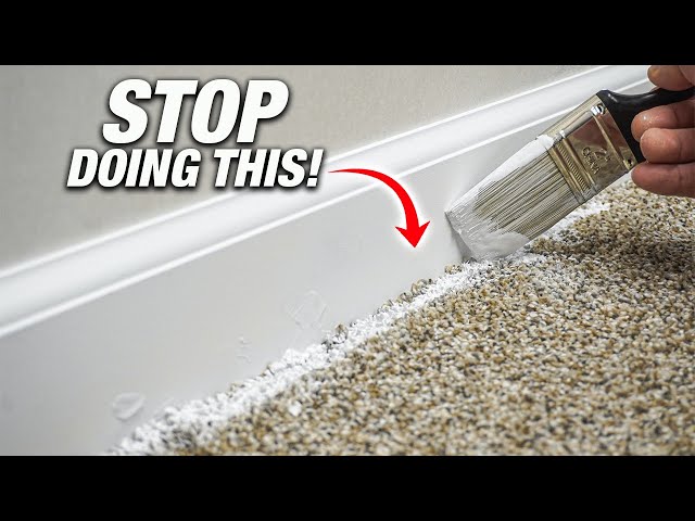 How To Paint Baseboards Over Carpet For SUPER CLEAN Lines! DIY