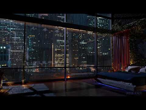 Luxury Chicago Apartment | Rain on Window Sounds For Sleeping | Bedroom Ambience | 8Hrs