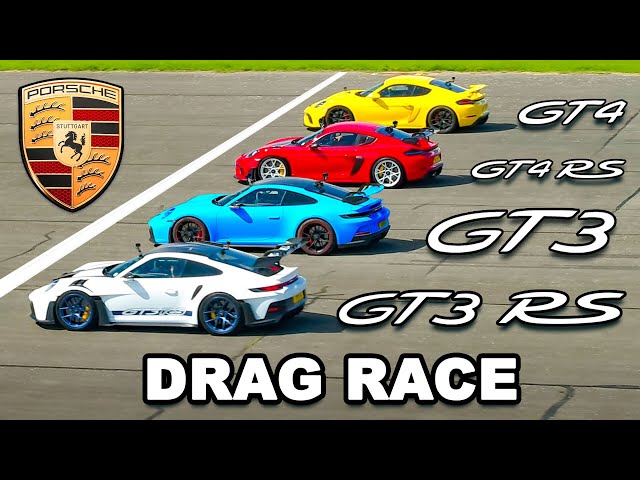 Porsche 911 GT3 RS v GT4 RS v GT3 v GT4: DRAG RACE