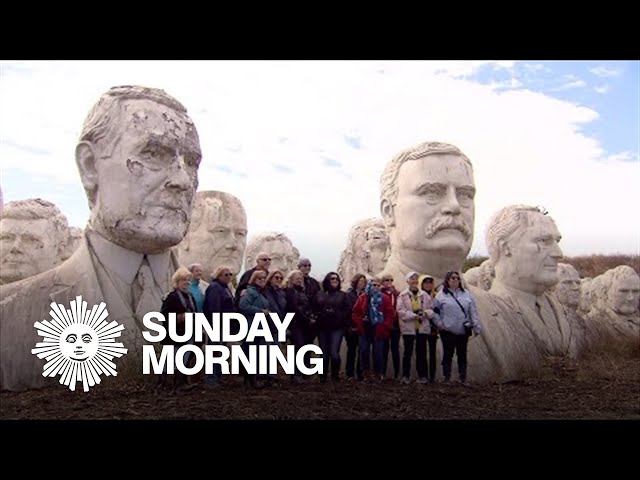 A walk among giant presidential heads