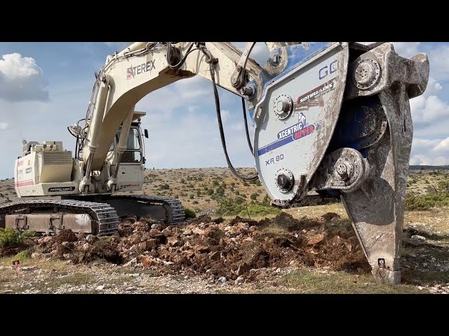 Terex RH30F Excavator Working With Xcentric Ripper XR80 - Sotiriadis Construction Works