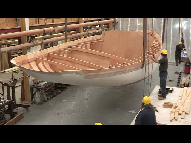 Skilled carpenters build wooden boats very quickly. The most modern wooden boat building technology