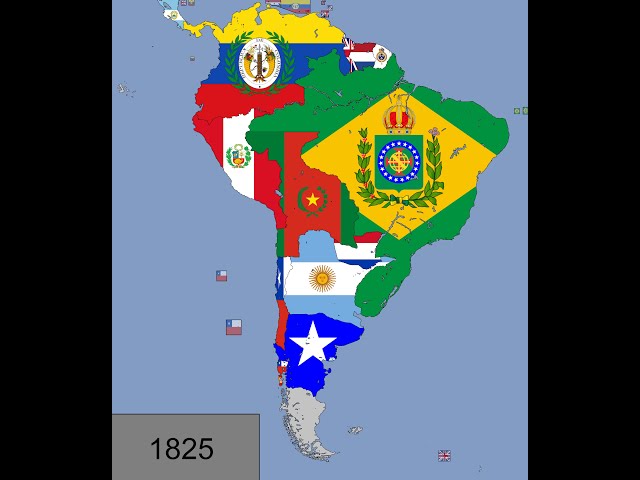 South America: Timeline of National Flags: 1450 - 2021
