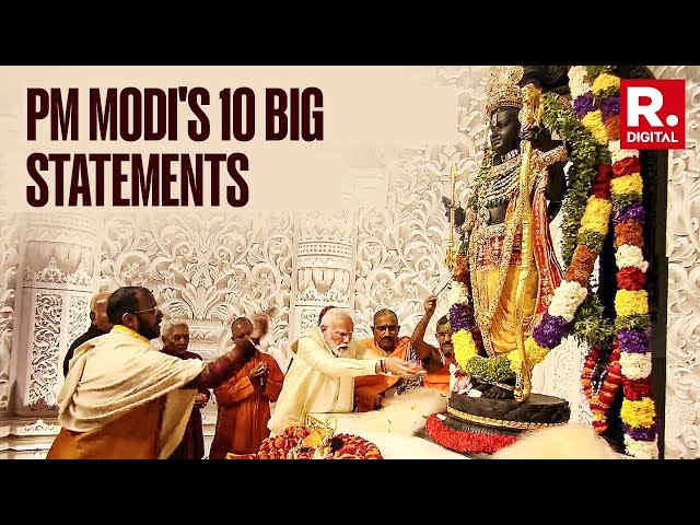 PM Modi delivers historic speech after Ayodhya Ram Temple Pran Pratishtha | Top 10 Moments