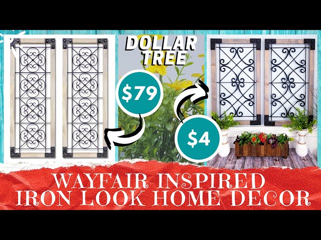 DIY DOLLAR TREE Wayfair Inspired Wall Decor | Real Wood | Wrought Iron Look | High End Home Decor!