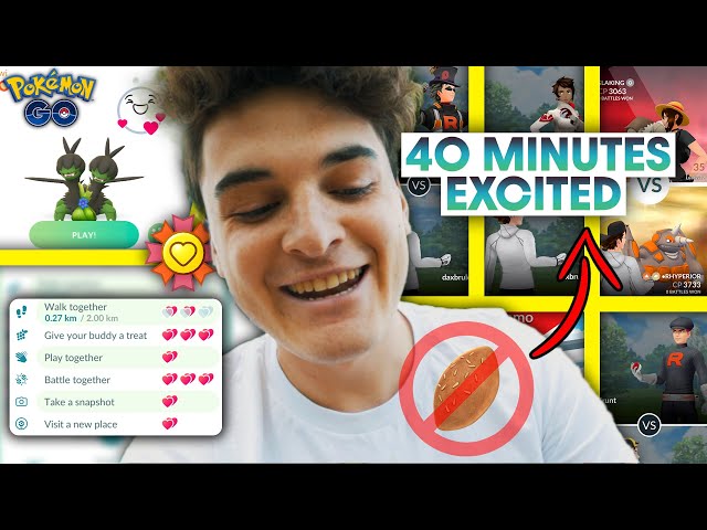*35-40 MINUTES* EXCITED BUDDY *WITHOUT POFFIN* in POKEMON GO | WORLD RECORD EXCITED BUDDY SPEED!