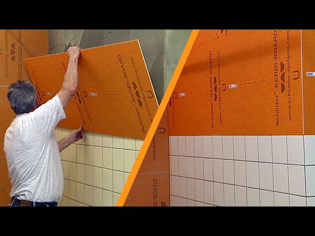 Schlüter®-KERDI-BOARD: levelling panel with existing tiles