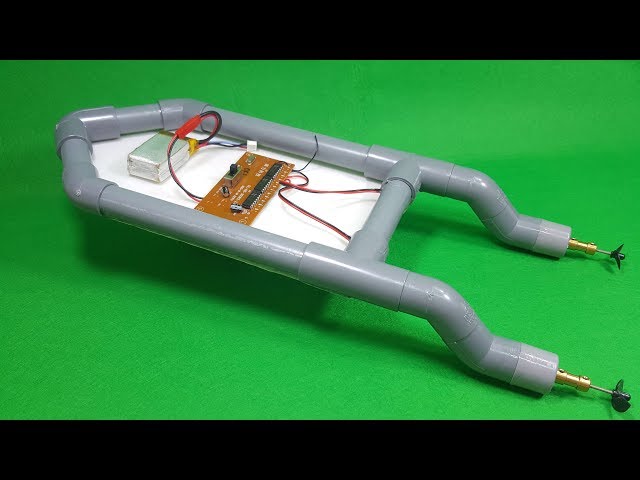 How To Make RC Boat Twin 180 Motor Using PVC Pipe