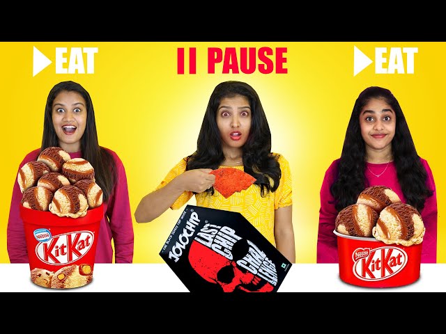 Eat Vs Pause Food Eating Challenge 🤩| ചിരിച്ച് ഒരു വഴിയായി 😂 | Pullothi