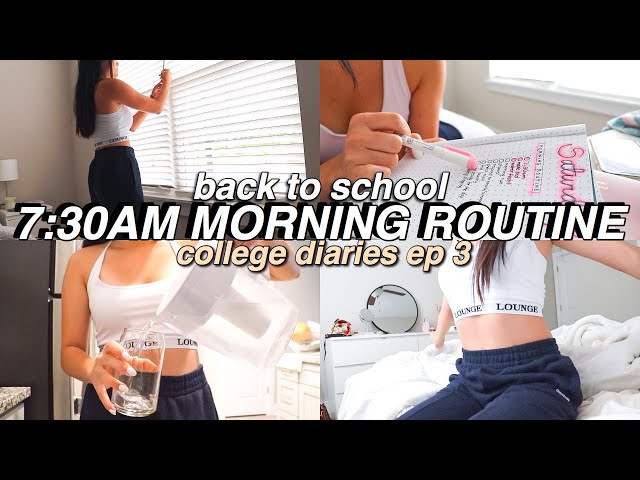 COLLEGE DIARIES: back to school morning routine, morning walk, chipotle, laundry, grocery haul!