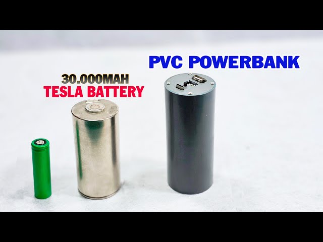 Build A Powerbank using Tesla 4680 46950 30000mAh battery and PVC pipe