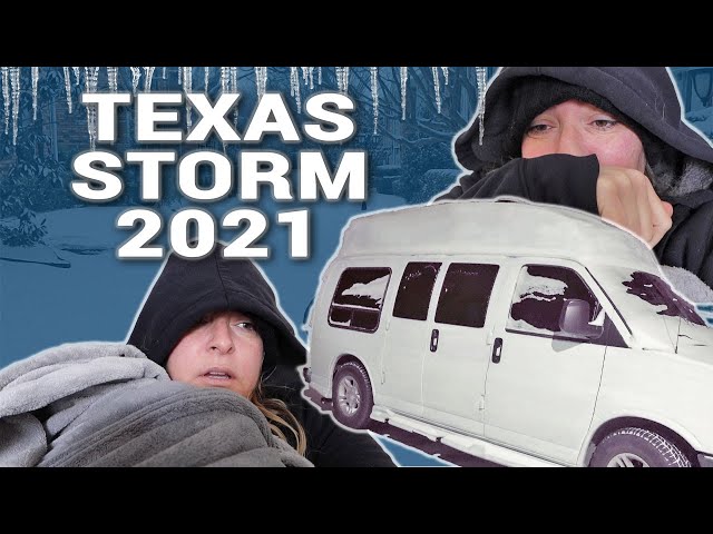 TEXAS SNOW STORM 2021 IN MY VAN (Freezing Temps and Rolling Blackouts) // Travel Snacks