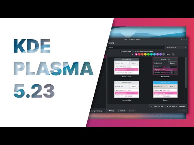 KDE Plasma 5.23 (25th anniversary edition) - New Breeze theme, accent colors, and Wayland