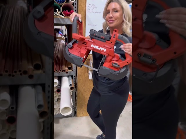 Tool Wife showing off the two Hilti band saws! #tools