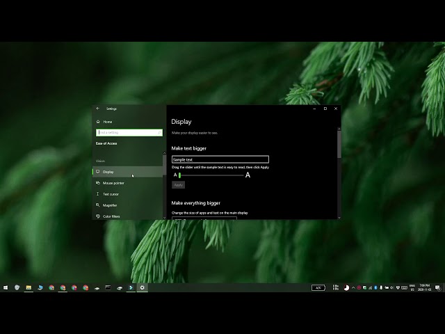 How to change text size on Windows 10