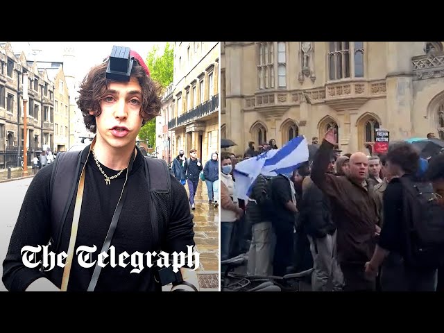 Israeli flagged ripped from Jewish student at Cambridge pro-Palestine protest