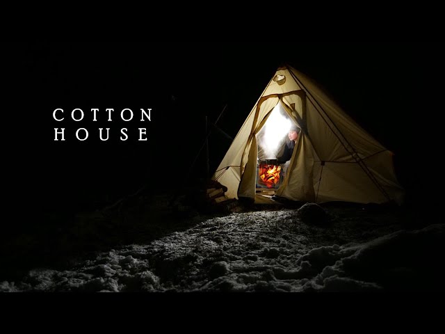 Winter Camping in a Cotton Canvas Hot Tent -11C Fresh Snow