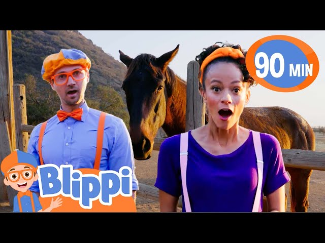 Pet Horses at the Ranch! | Blippi & Meekah Fun! | Educational Kids Videos | Fun Compilations