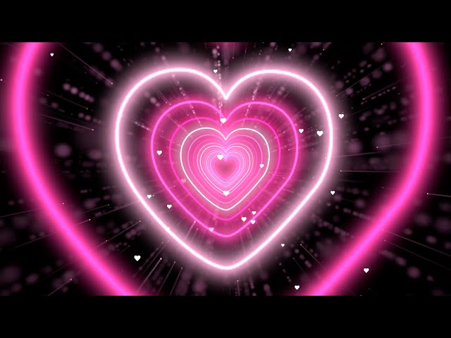 Heart Tunnel💖Pink Heart Background | Neon Heart Background Video | Wallpaper Heart-4K