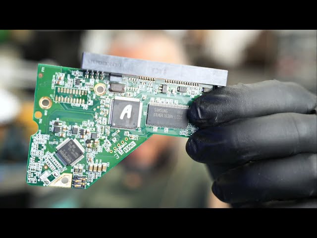 Hard Drive Motherboard repair - 128 pin Processor Firmware Chip swap.