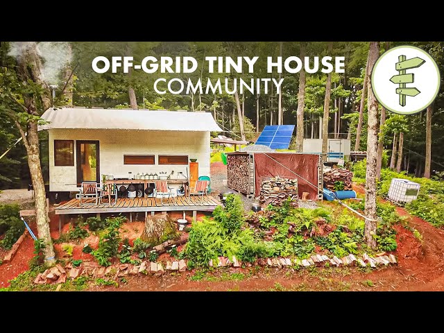 Living Off-Grid in a Tiny House Community Built by Self-Reliant Couple