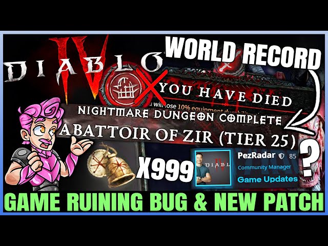 Diablo 4 - WARNING: New CHARACTER BREAKING Bug, World First Tier 25 Abattoir, Midwinter Buff & More!