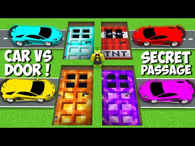 Biggest SECRET DOOR vs MY CARS in Minecraft ! NEW SECRET PASSAGE !