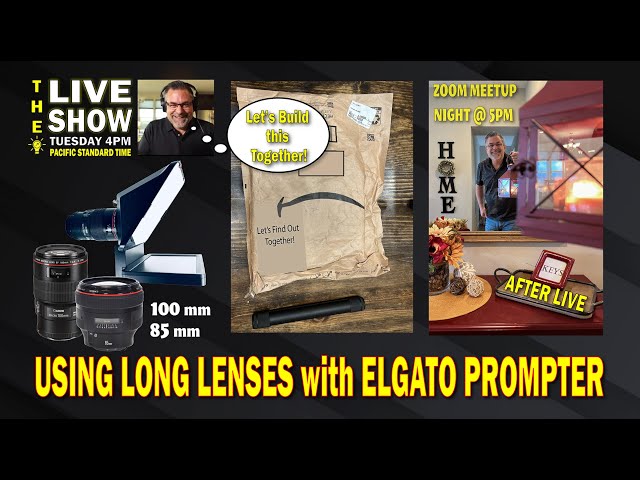 New Shotgun microphone mount and Longs lenses with Elgato Prompter