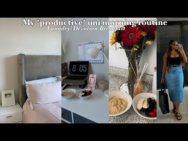 My *productive* uni morning routine | Laundry,Devotion,Breakfast