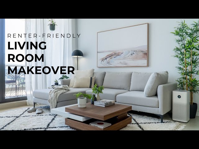 Living Room Makeover Pt.2 (DIY Curtains + Rental-Friendly Upgrades)