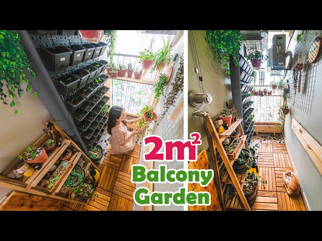 #21 How I Makeover My Tiny Balcony 🌱 | 4m² Balcony Garden Tour | DIY BALCONY TRANSFORMATION (Part02)
