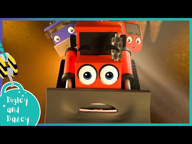 🚧 Trapped in the Tunnel Rollercoaster 🚜 | Digley and Dazey | Kids Construction Truck Cartoons