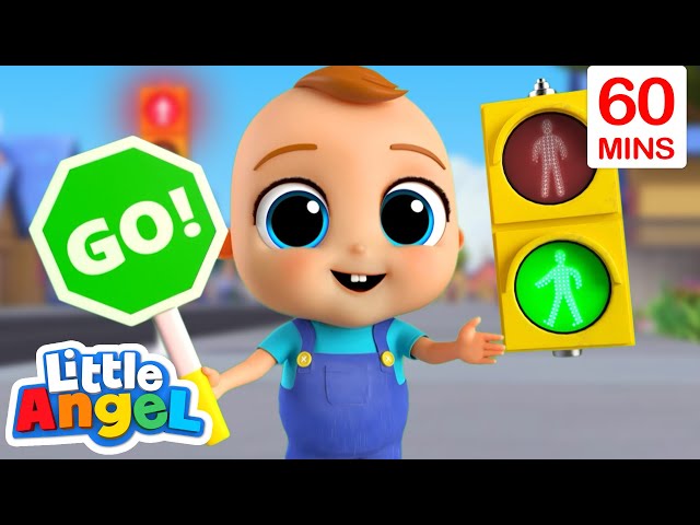 Red Light Green Light! | Little Angel Sing Along | Learn ABC 123 | Fun Cartoons | Moonbug Kids