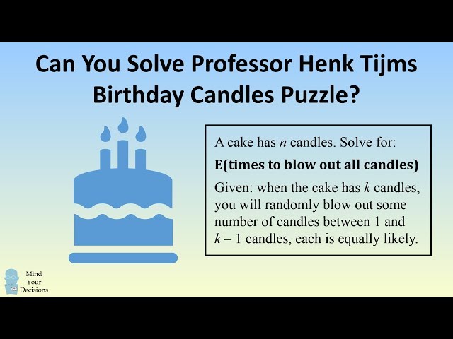 Can You Solve The Birthday Candles Puzzle? By Professor Henk Tijms'