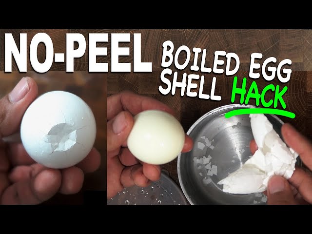 NO PEELING EGG SHELL HACK!  How to Remove Boiled Egg Shell WITHOUT Any Peeling! (No-Peel Egg Trick)