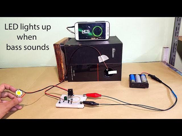 Make LED lights up when bass sounds - music reactive LED